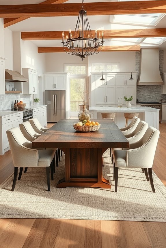 warm textured dining ambiance