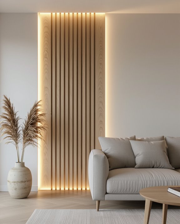 warm textured illuminated wood