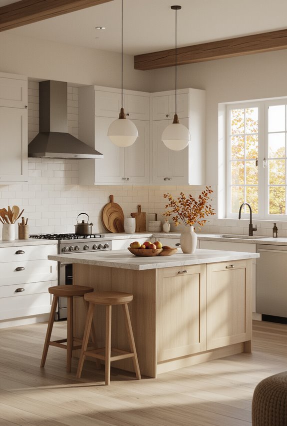 warm textured layered kitchen