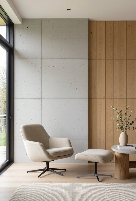 warm timber over concrete