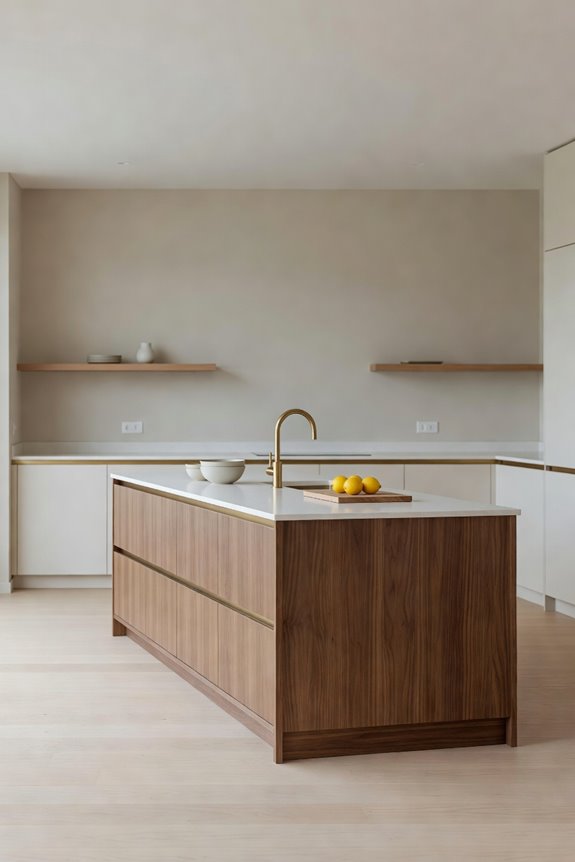 warm walnut with brass accents