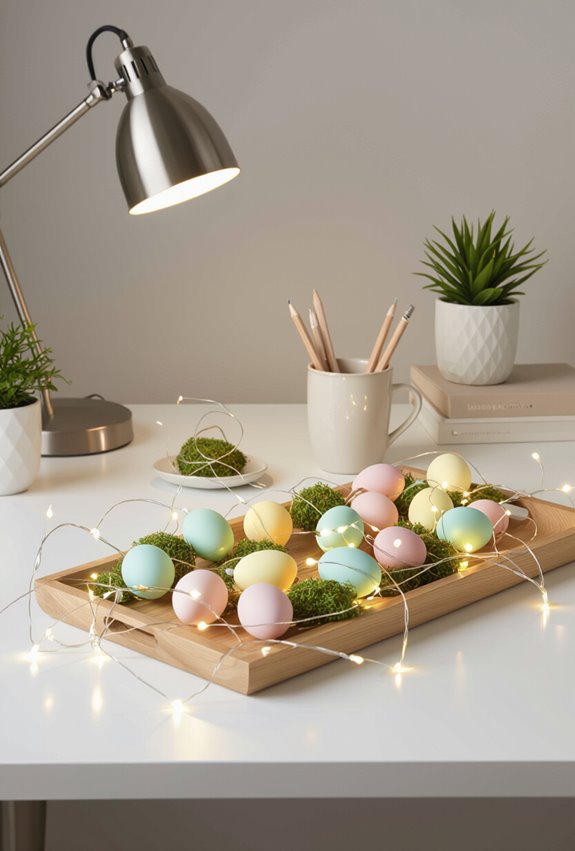 warm whimsical battery powered egg lights