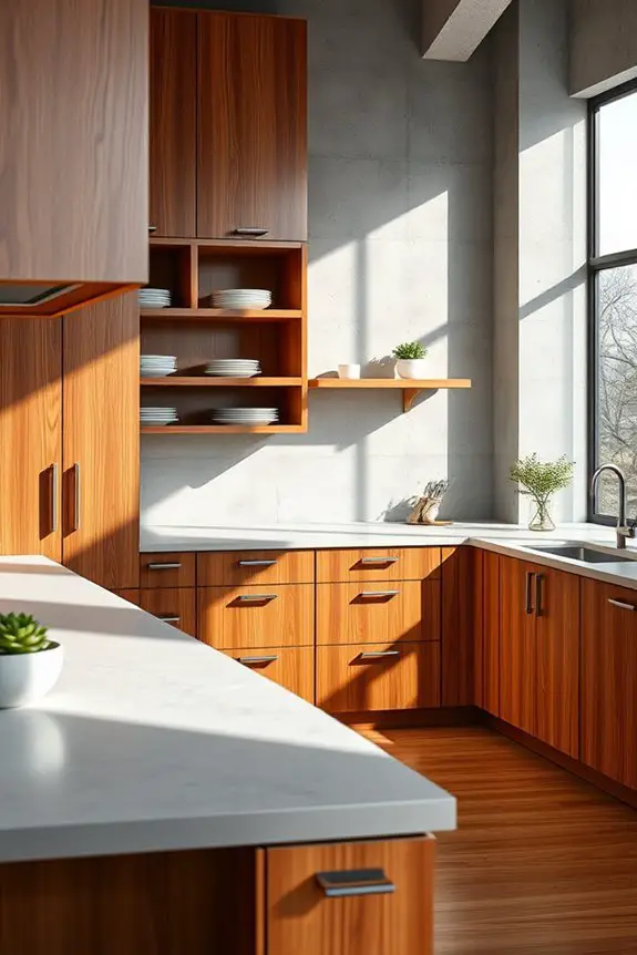 warm wood and concrete