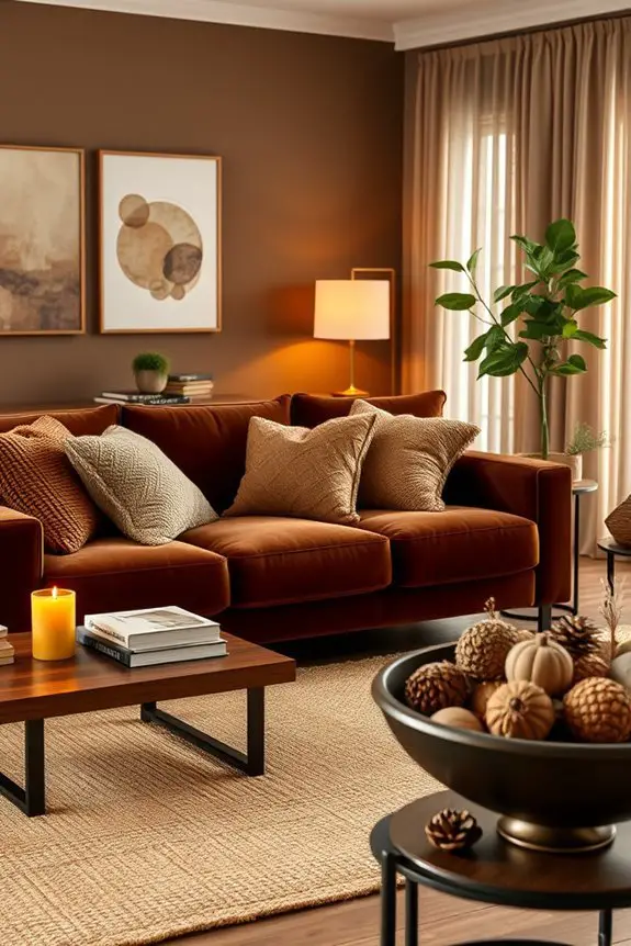 warmth through brown accessories