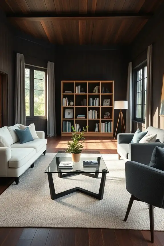 warmth through dark walnut