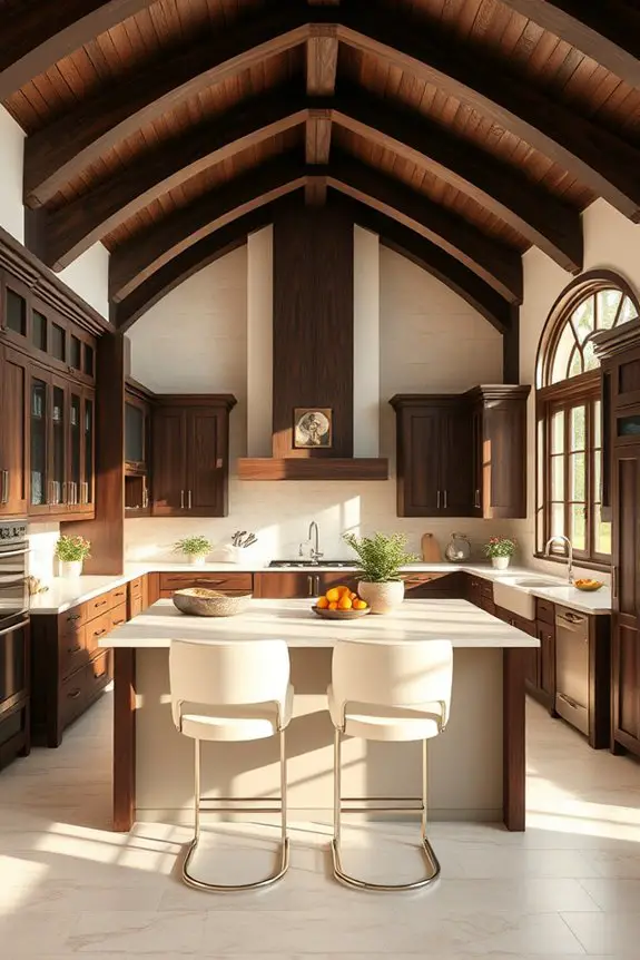 warmth through dark wood
