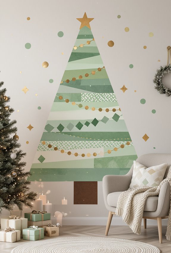 washi tape holiday mural