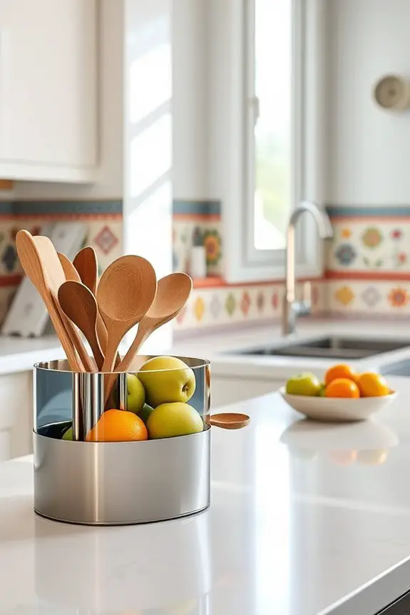 washi tape kitchen backsplash