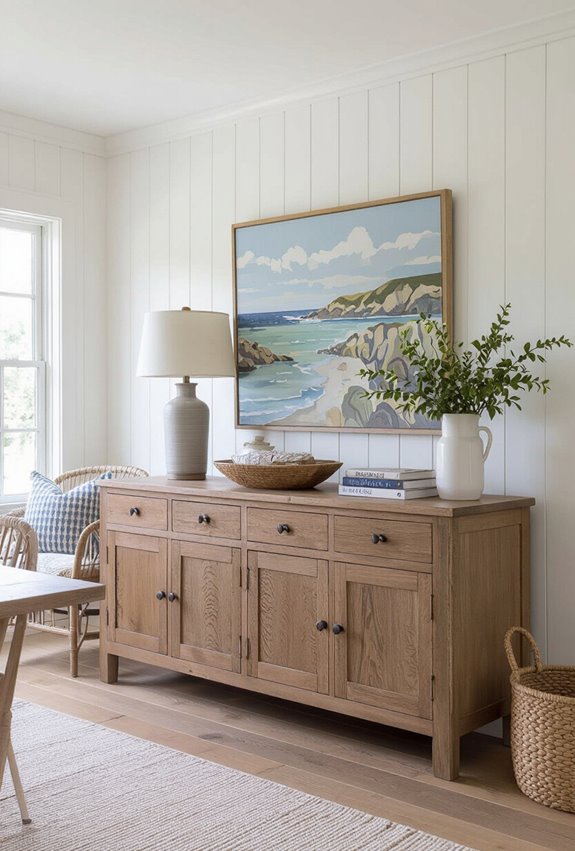 weathered coastal farmhouse vignette