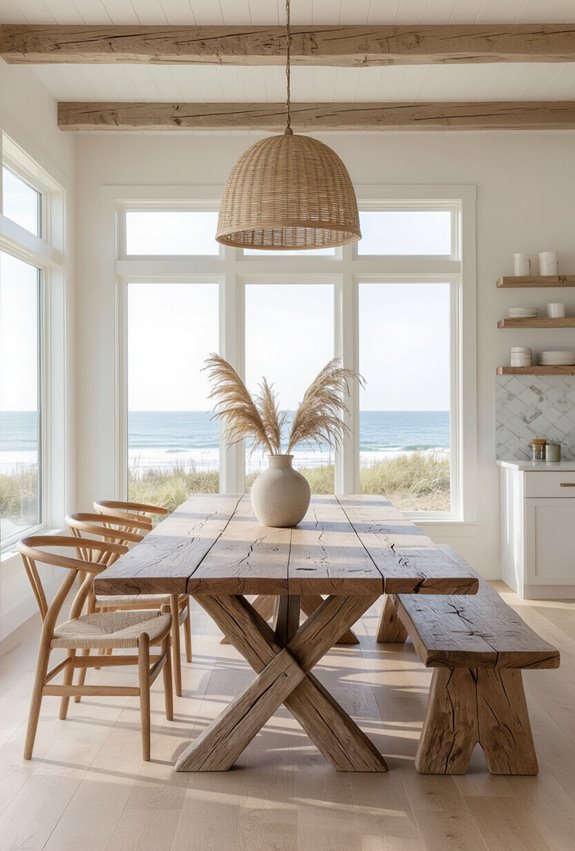 weathered driftwood table centerpiece