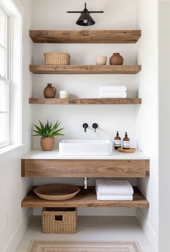 weathered live edge reclaimed shelves