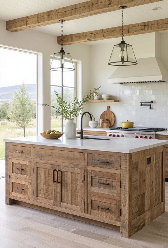 weathered reclaimed wood cabinets
