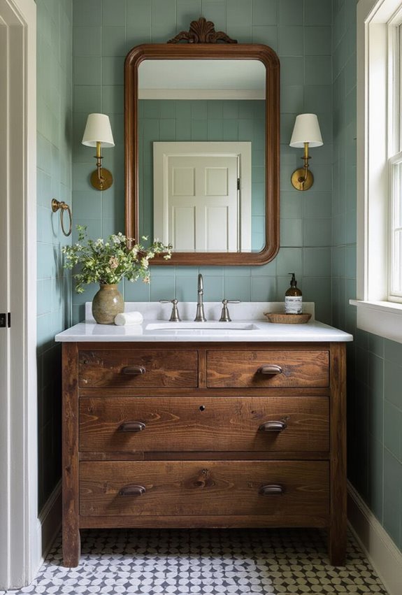 weathered reclaimed wood vanity