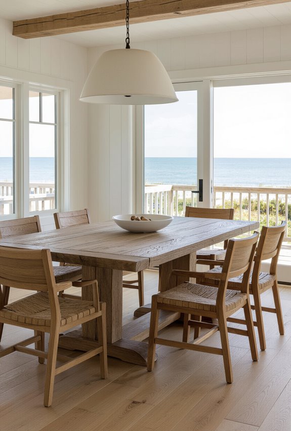 weathered teak coastal dining