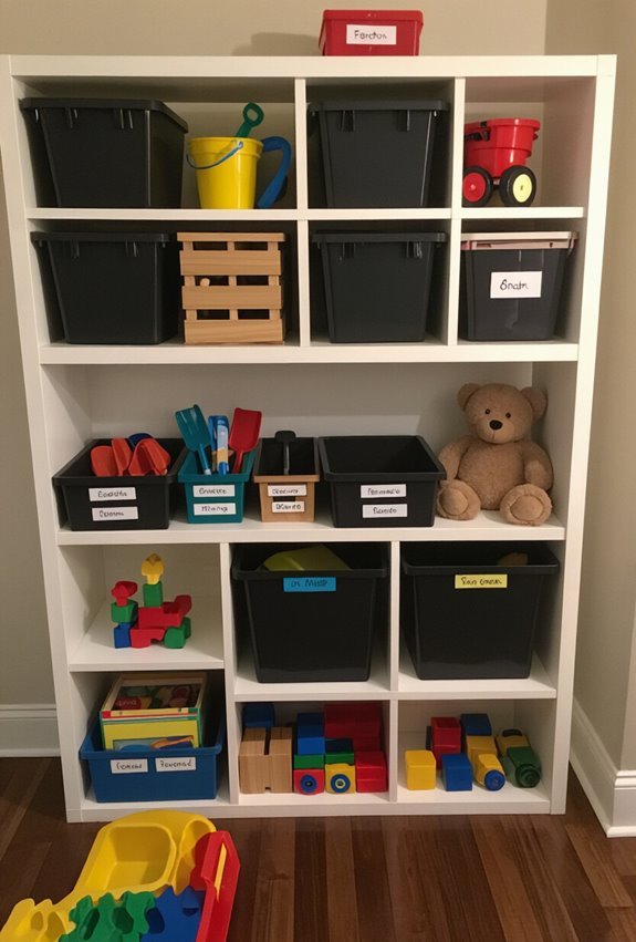 weatherproof labeled toy storage