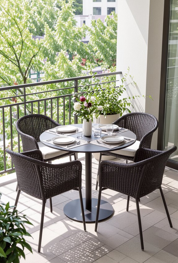 weatherproof luxury balcony dining