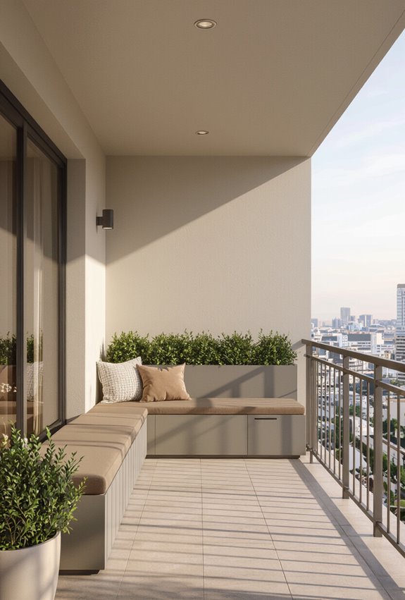 weatherproof storage benches maximize space