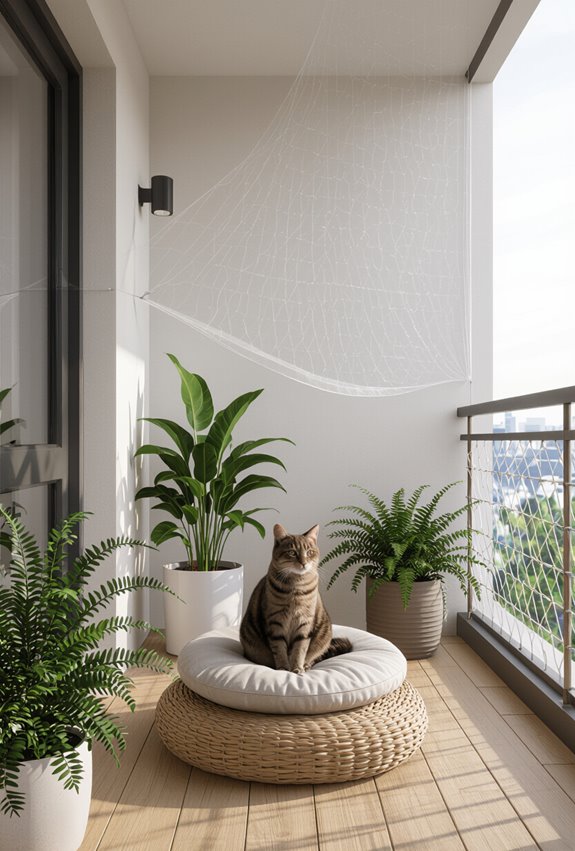 weatherproof tensioned balcony netting