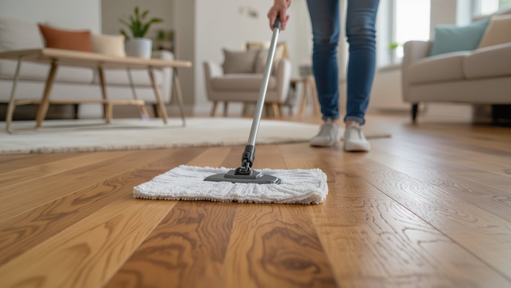 weekly damp mop technique