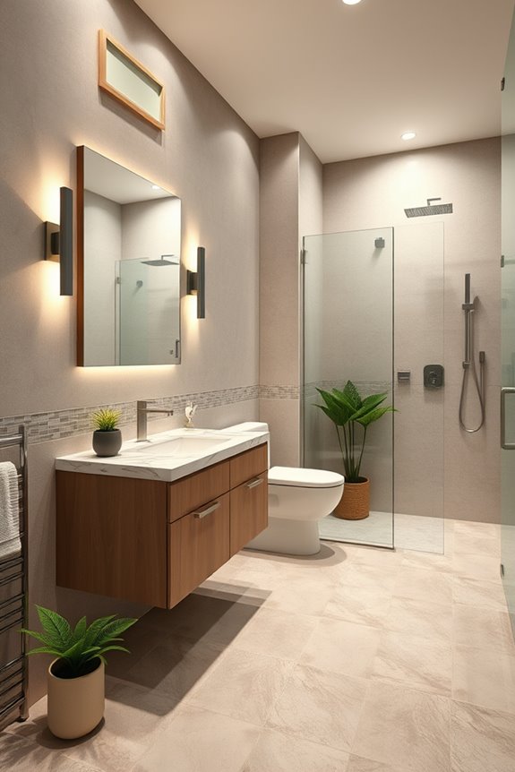 welcoming commercial bathroom design
