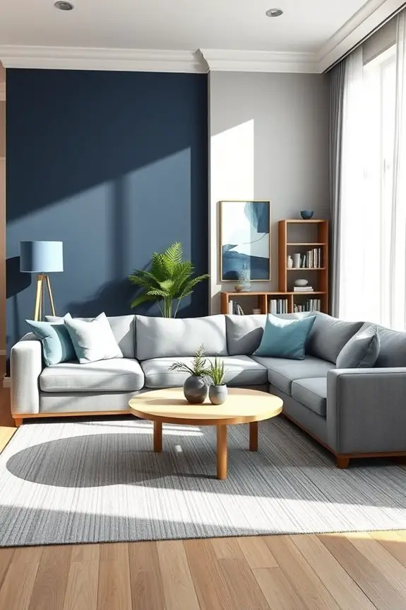 welcoming grey and blue