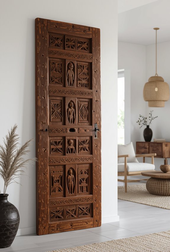 west african carved doorpanel
