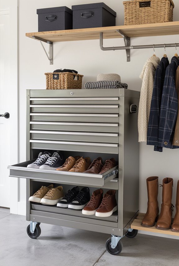 wheeled vintage tool chest