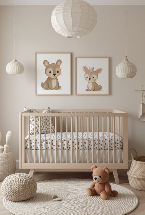 whimsical animal print cozy nursery