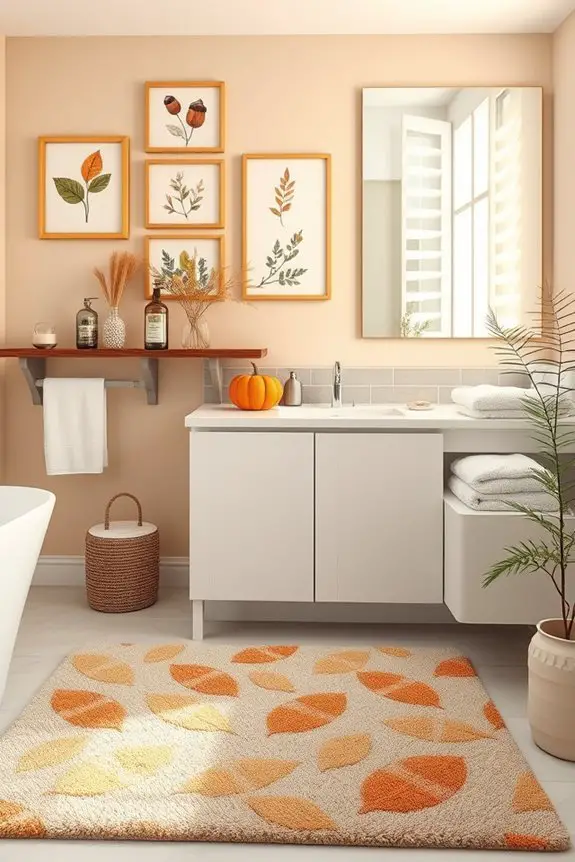 whimsical autumn bathroom decor