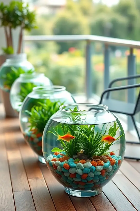 whimsical balcony fish planters