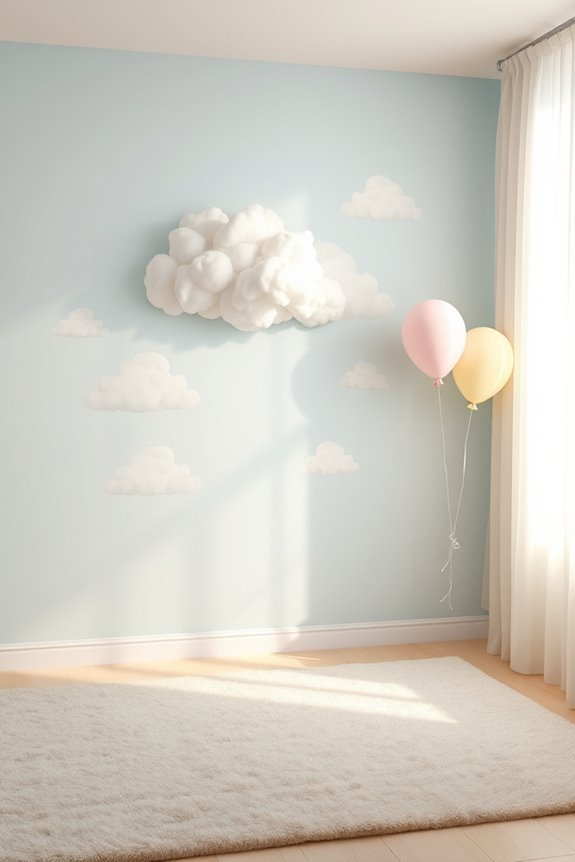 whimsical balloon cloud nursery