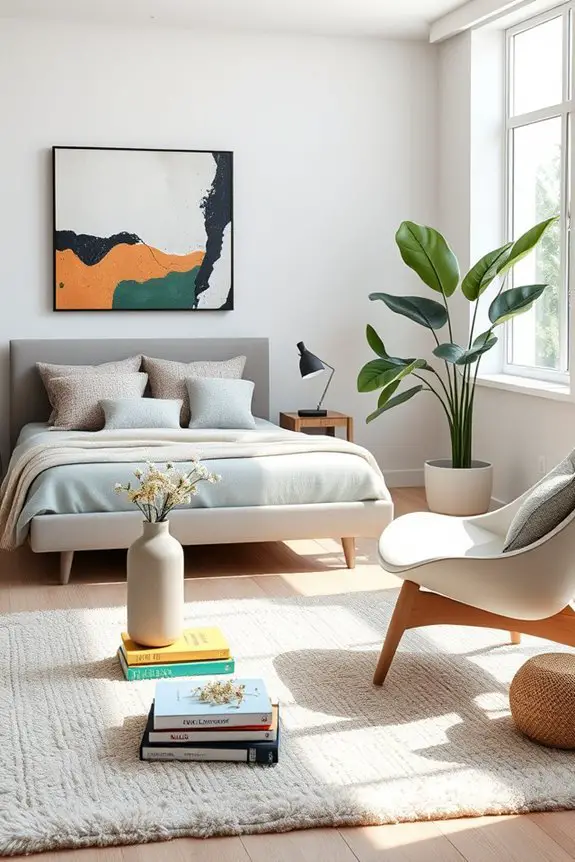 whimsical bedroom accessory arrangement