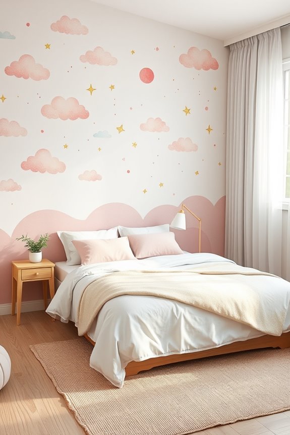 whimsical bedroom illustration accents