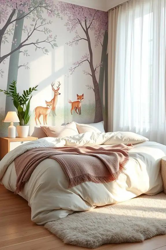 whimsical bedroom wall murals