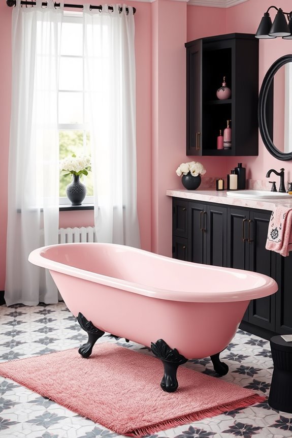 whimsical black and pink accents