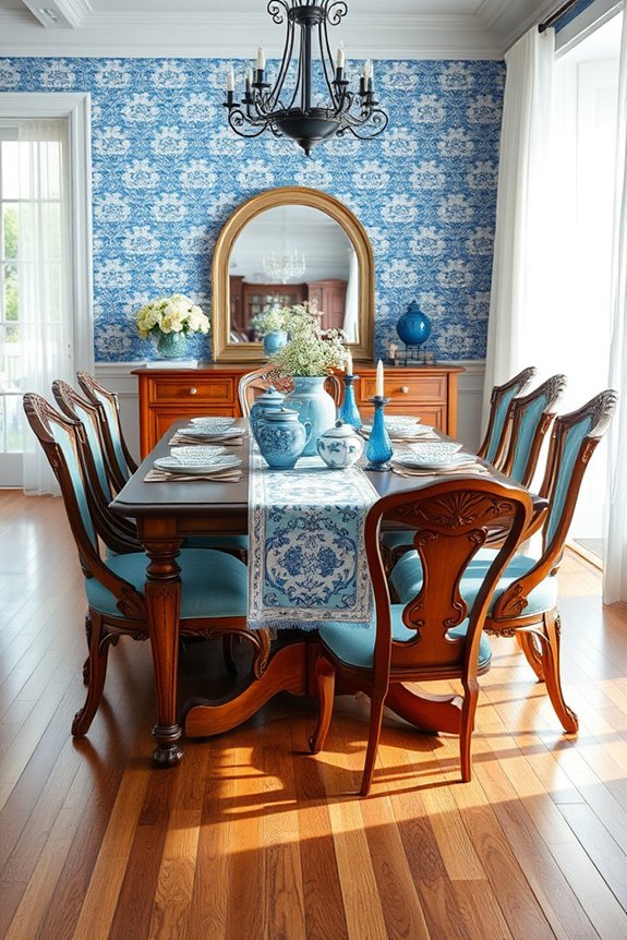 whimsical blue dining accessories