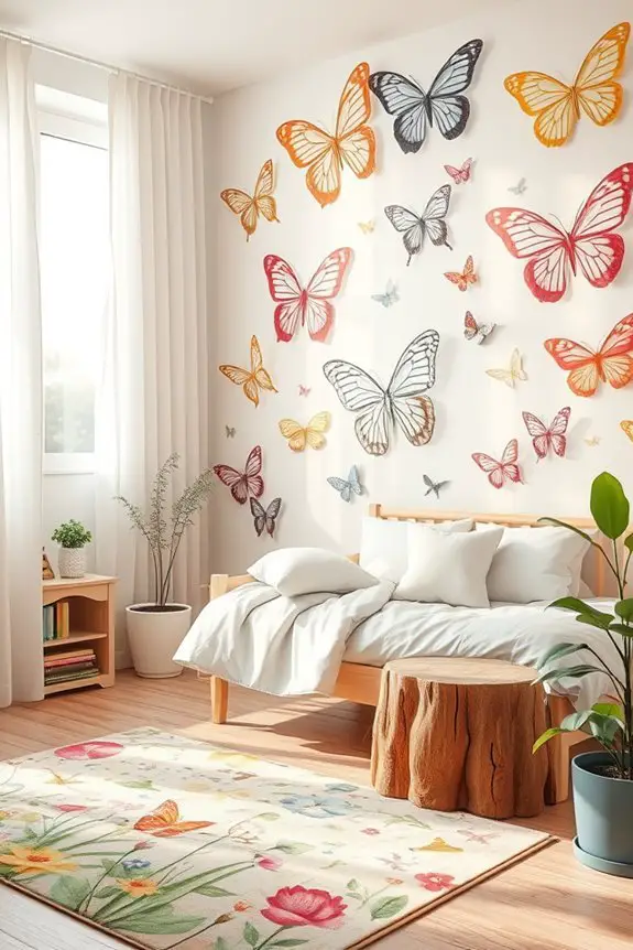 whimsical butterfly themed decor