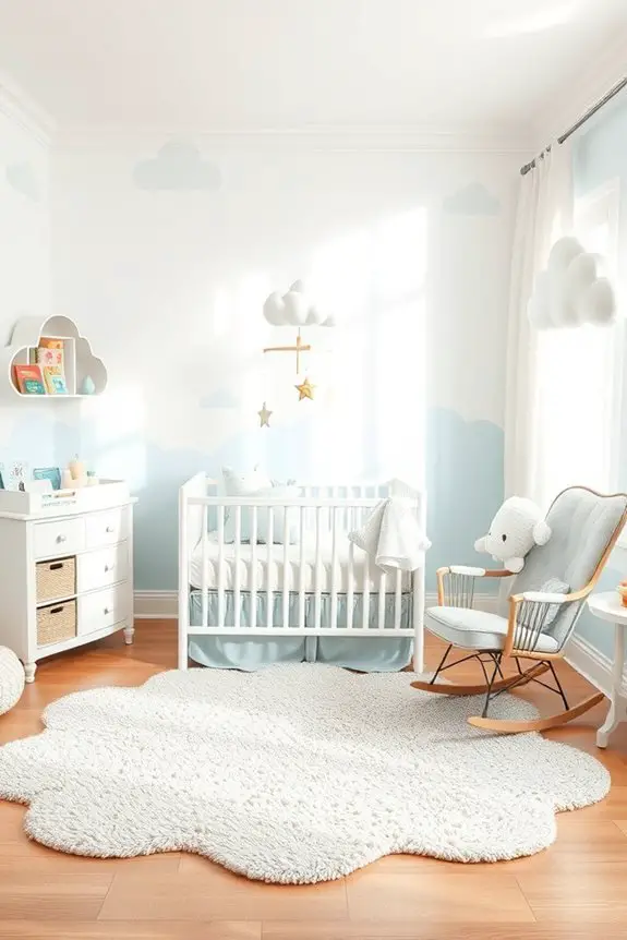 whimsical cloud themed nursery decor