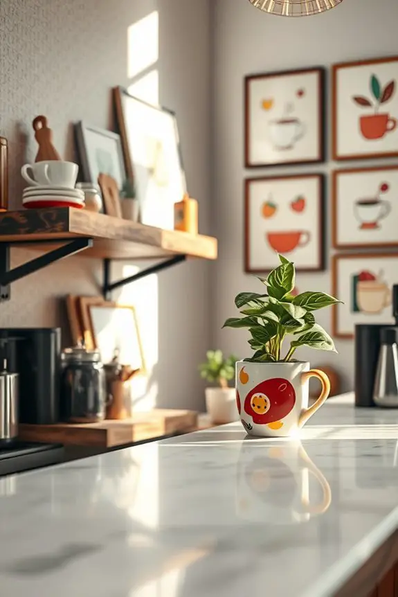 whimsical coffee art decor