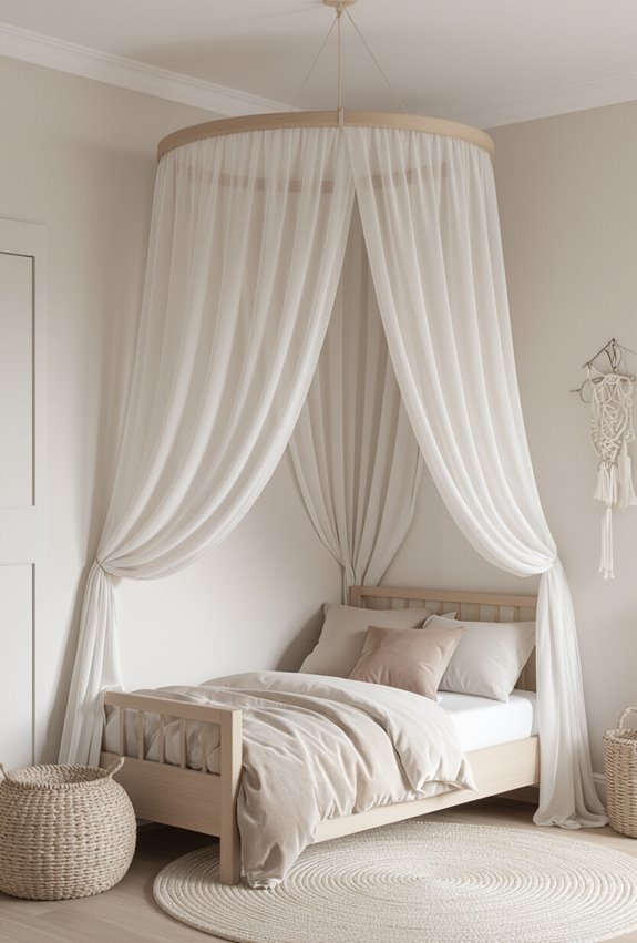 whimsical draped canopy bedtime nook