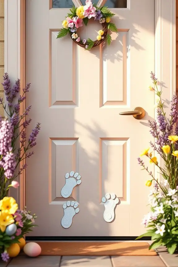 whimsical easter bunny footprints