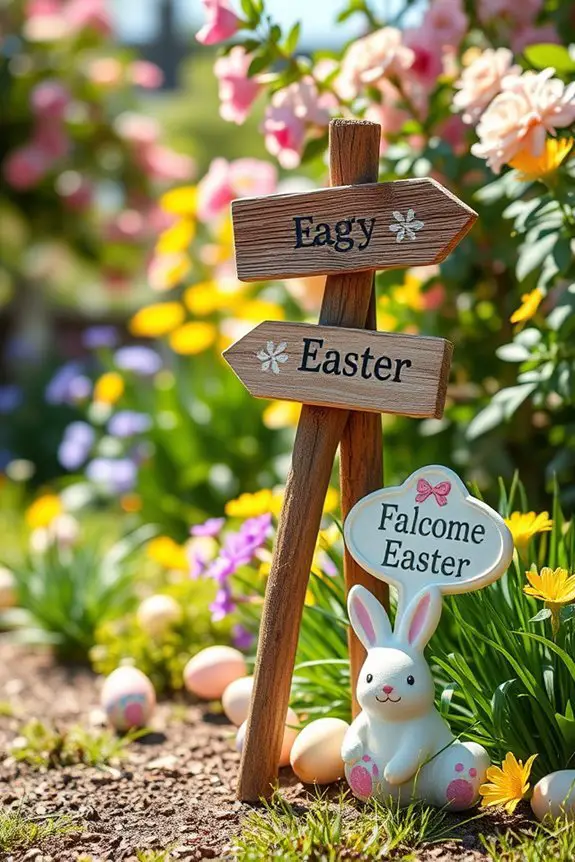whimsical easter garden signs