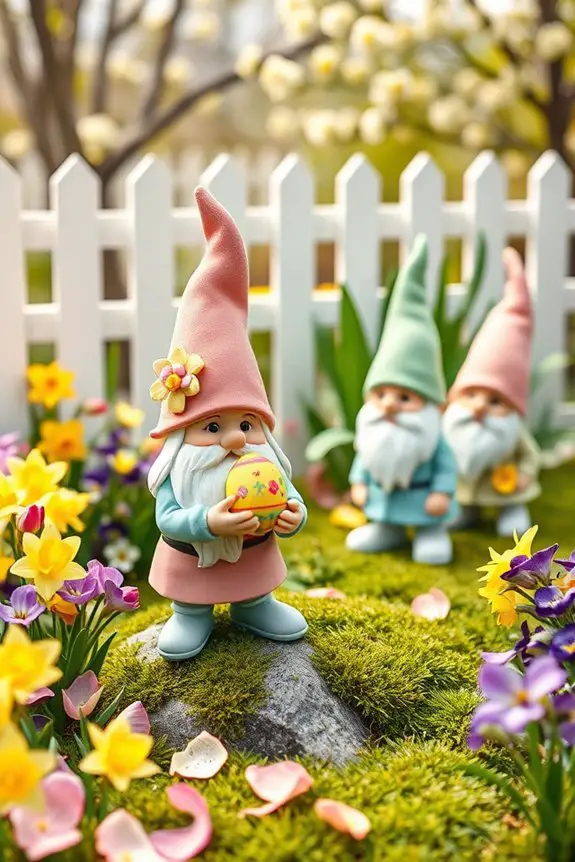 whimsical easter gnome figurines