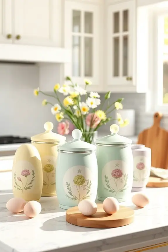 whimsical egg shaped canisters
