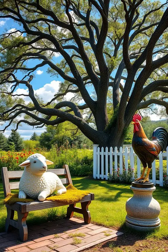 whimsical farm animal sculptures