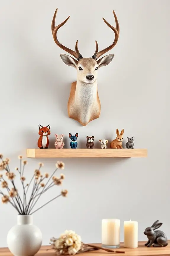 whimsical faux taxidermy decor