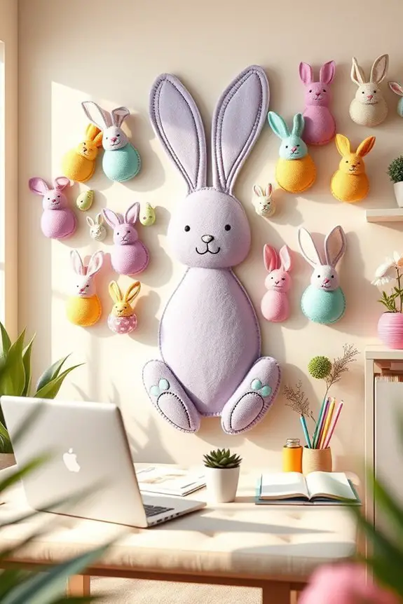 whimsical felt bunny decorations