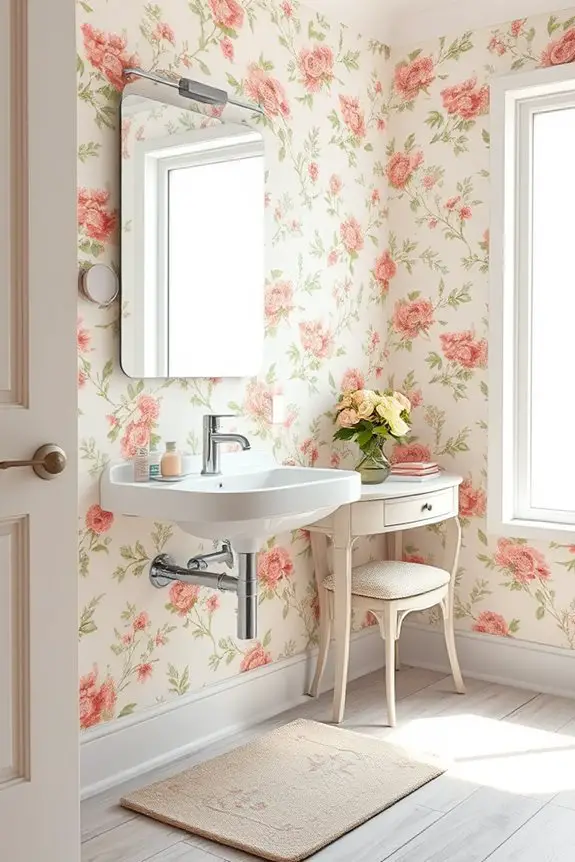 whimsical floral bathroom accents