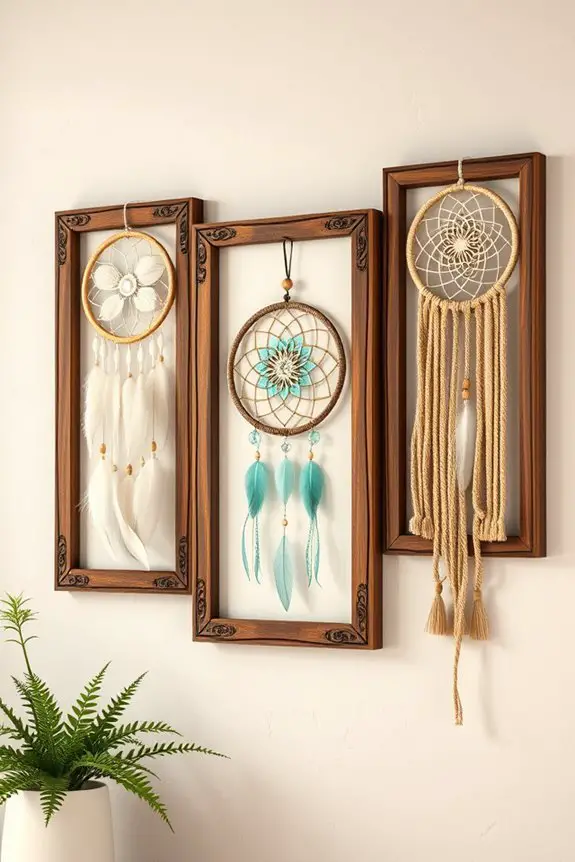 whimsical framed dreamcatcher decor