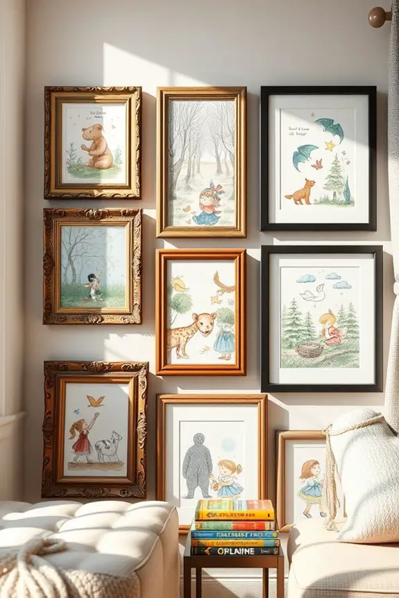 whimsical framed storybook art